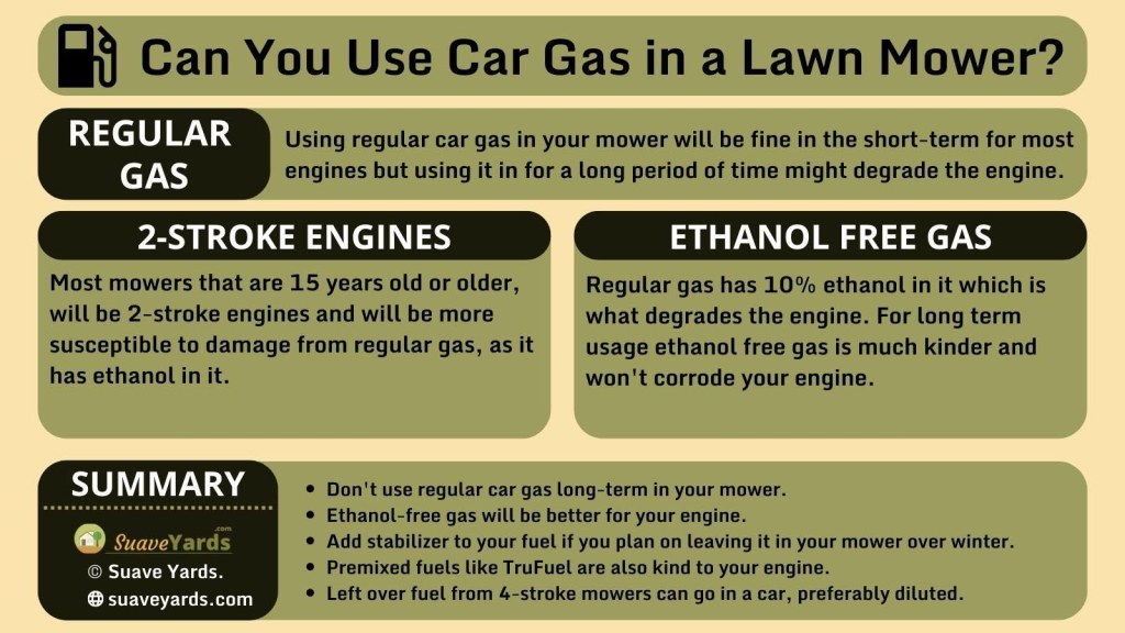 Picture of: Can You Use Car Gas in a Lawn Mower? (Solved)