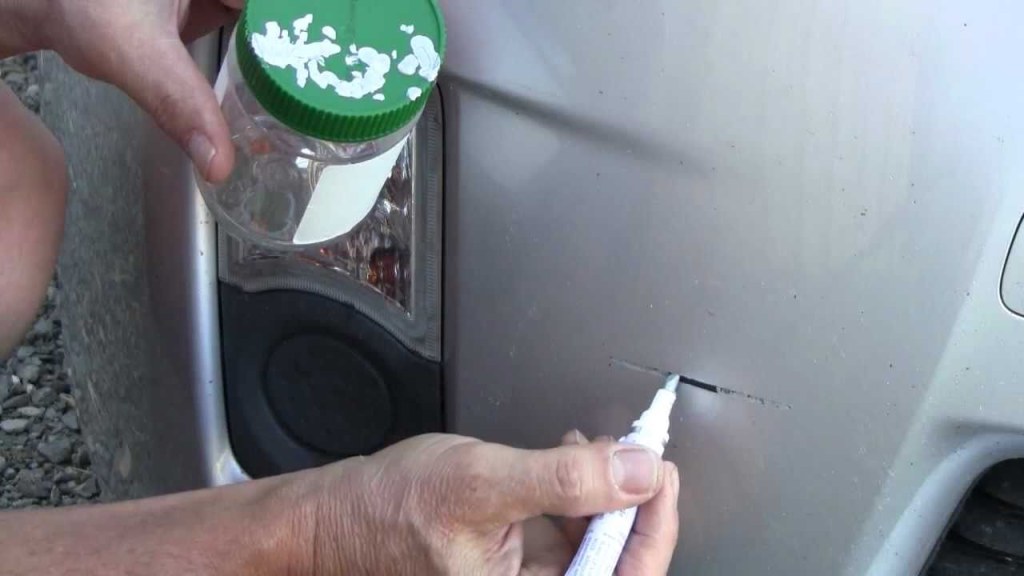 Picture of: How To Use a Touch Up Paint Pen – Bumper Paint Scratch Repair on a Toyota  Prius