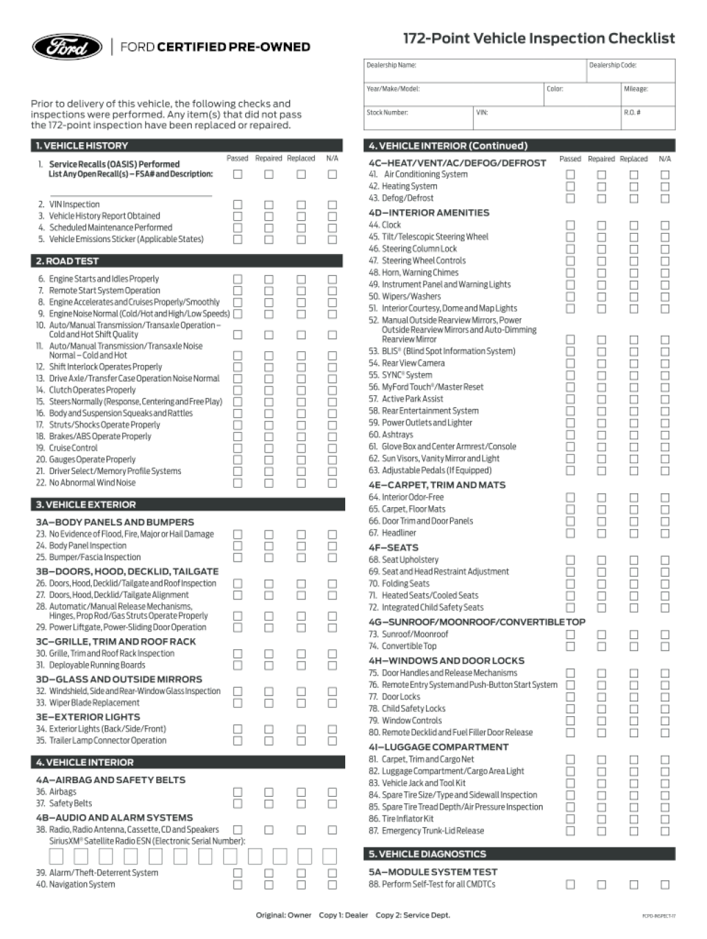 Picture of: Printable vehicle maintenance checklist ford: Fill out & sign