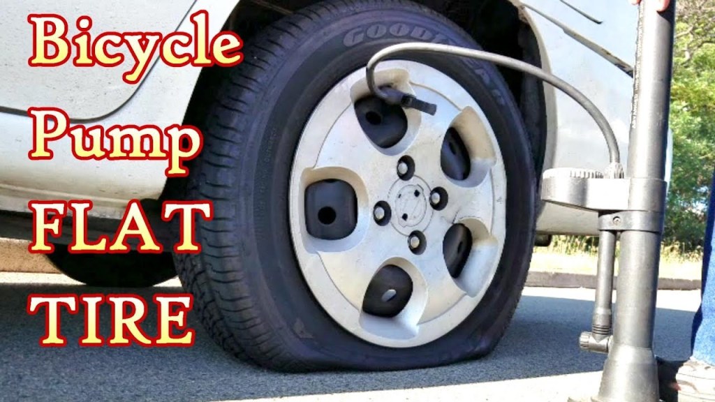 Picture of: Real Time Bike Pump a Flat Car Tire