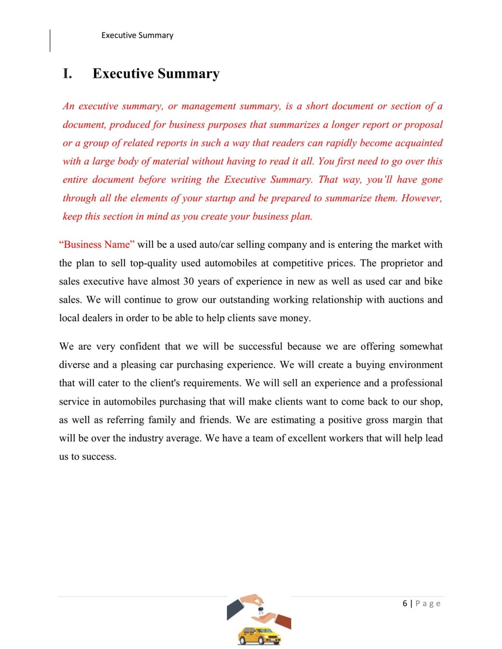 Picture of: Used Car Dealer Business Plan Template Sample Pages – Black Box