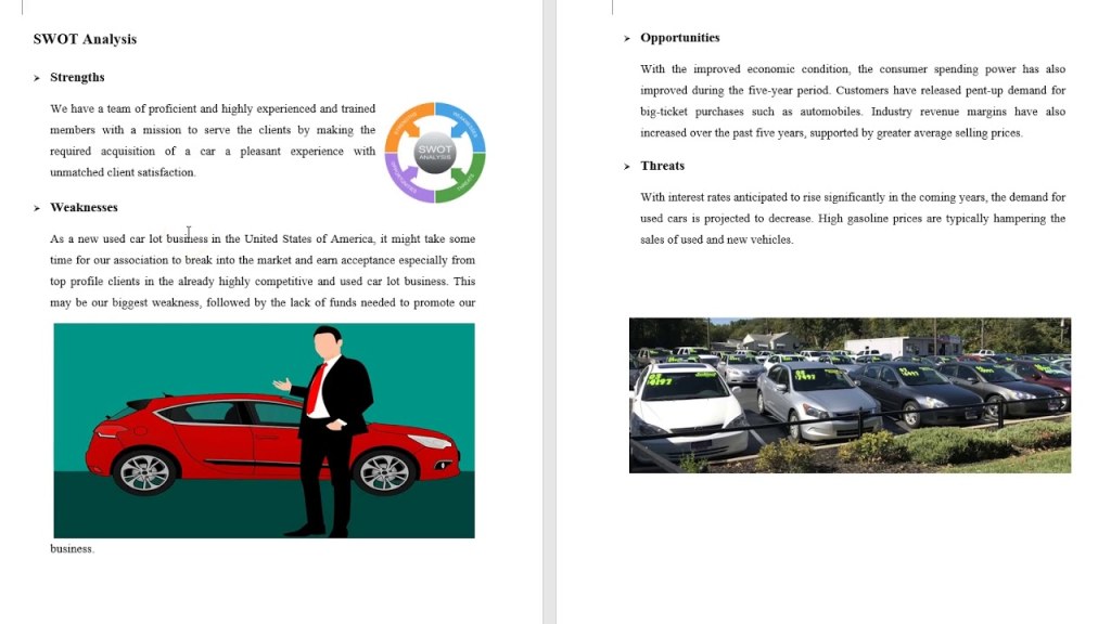 Picture of: Used car dealer business plan template